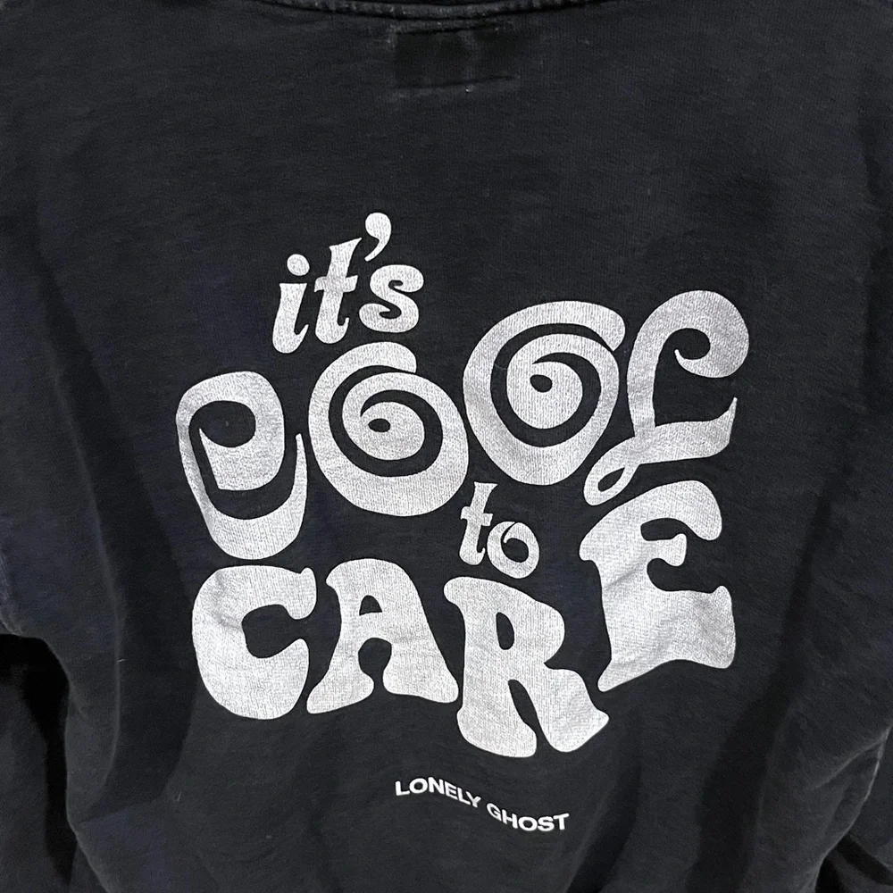 LONELY GHOST Its Good to Care Black Hoodie - Picture 8 of 9